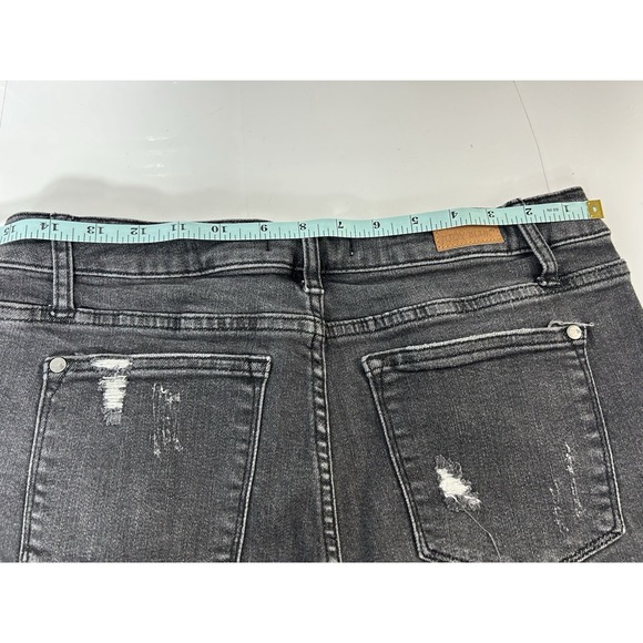 Judy Blue Black Denim Cut Off Shorts Size XL JB150004 Distressed Mid Rise Women - Picture 4 of 6